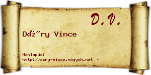 Déry Vince névjegykártya